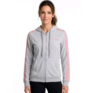 Adidas Gray Zip Up Athletic Sports Track Jacket Size M